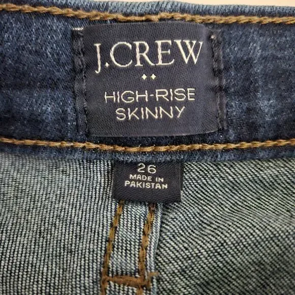 J.Crew Women's High Rise Skinny Jeans Dark Wash Stretch Denim Sz 26 - Picture 7 of 8
